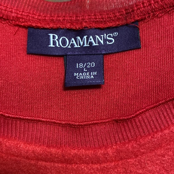 Roaman’s Soft Cozy Holiday Tunic Top L 18-20 - Picture 2 of 4